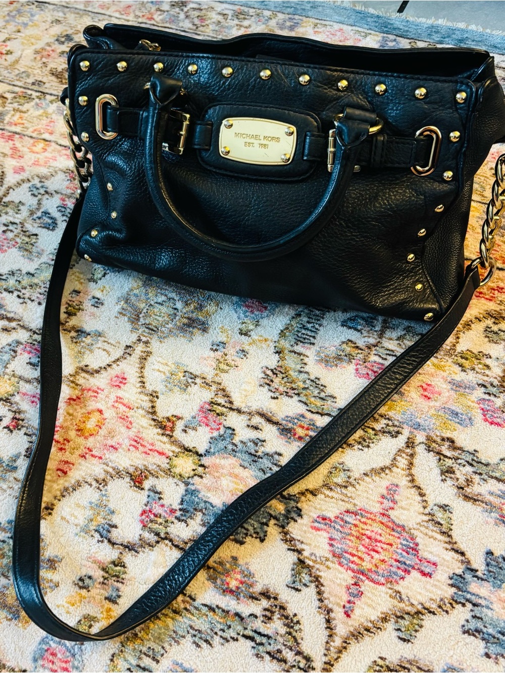 Michael Kors Hamilton "Rock & Roll" Studded Satchel (AV-1307)